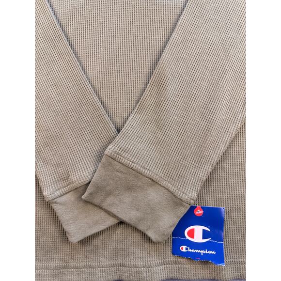 Champion Waffle Long Sleeve Shirt / Cargo Green / Mens Med *New w/Tag - Picture 4 of 10